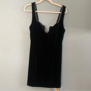 Cupshe Black Mini Dress with Bling Trim NWT SZ S